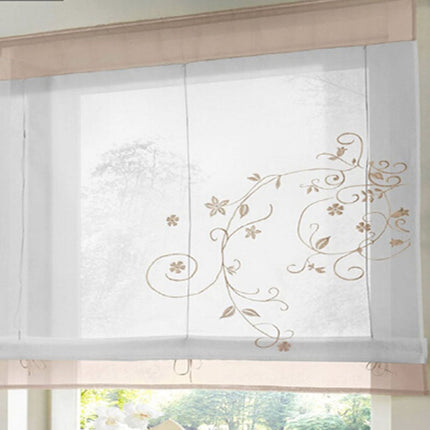 Visillo blanco bordado para ventana