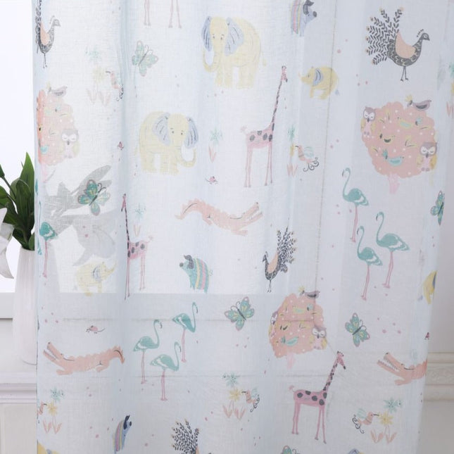 Visillo infantil con estampado de búhos