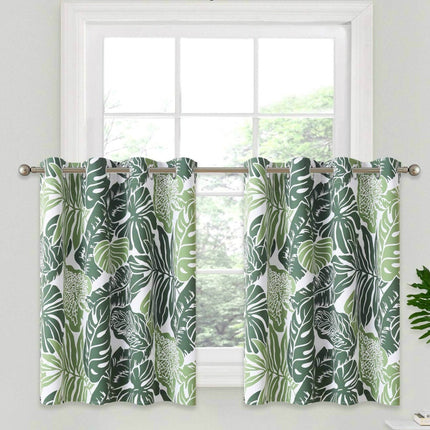 Visillo de cocina con estampado tropical