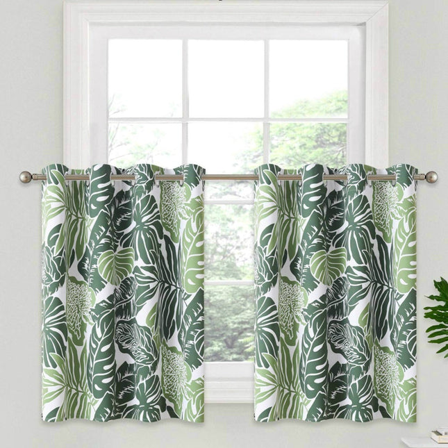 Visillo de cocina con estampado tropical