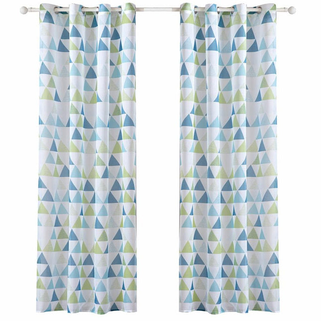 Visillo con estampado de triángulos geométricos