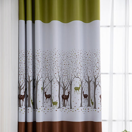 Cortina infantil con diseño de ciervos