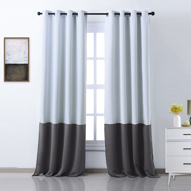 Cortina opaca bicolor para salón moderno