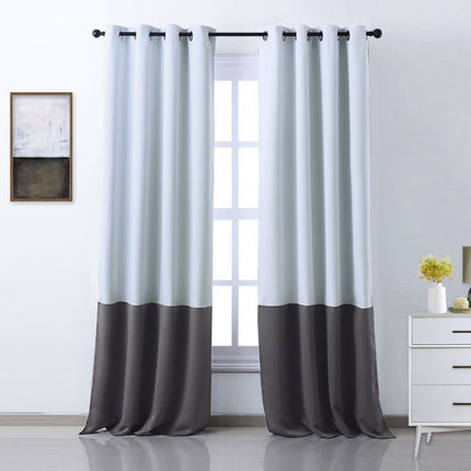 Cortina opaca bicolor para salón moderno