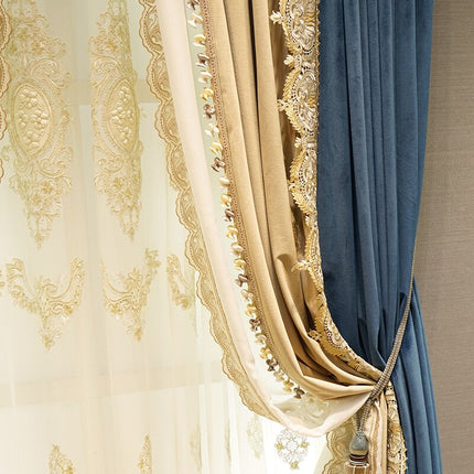 Visillo bordado para salón estilo clásico