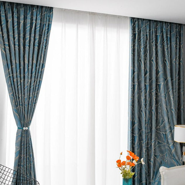 Cortina jacquard opaca con relieve dorado