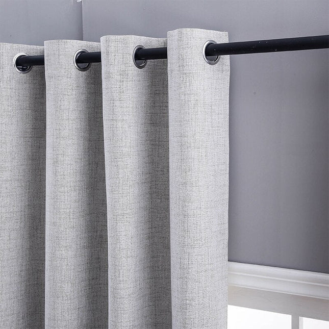 Cortina Opaca Efecto Lino Gris