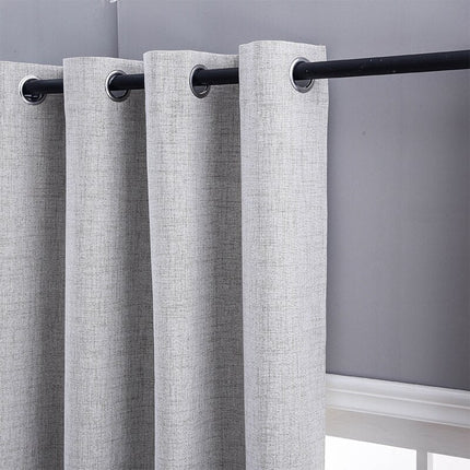 Cortina Opaca Efecto Lino Gris