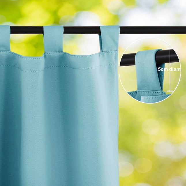 Cortina exterior para porche con ojales