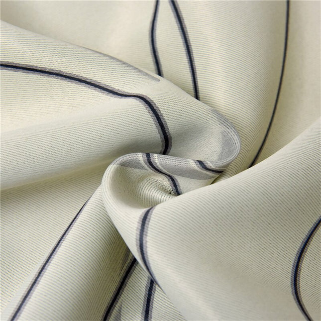 Cortina bicolor con estampado de hojas