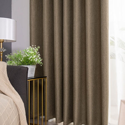 Cortina opaca moderna color marrón