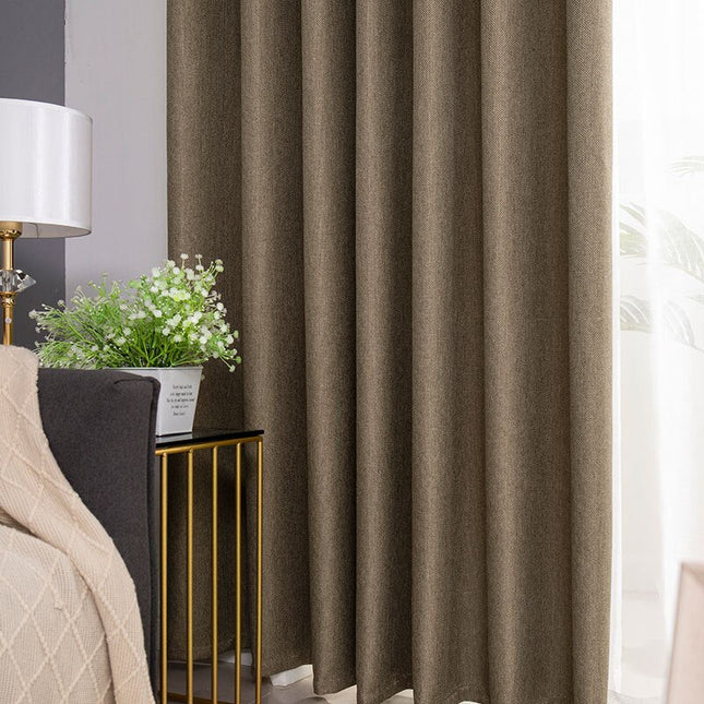 Cortina opaca moderna color marrón