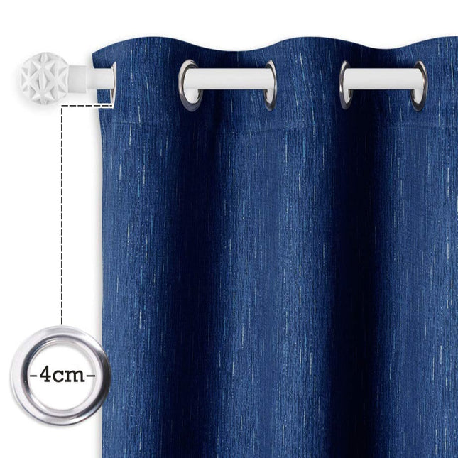 Cortina de tela efecto lino para salón