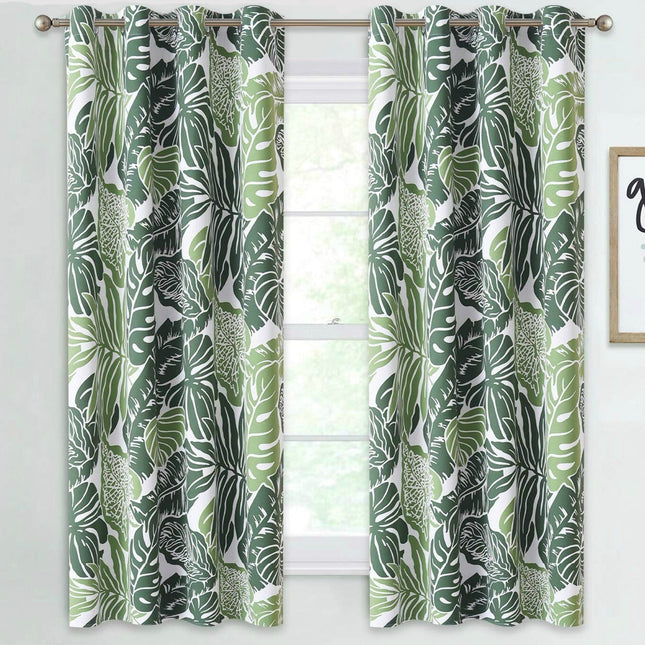 Visillo de cocina con estampado tropical