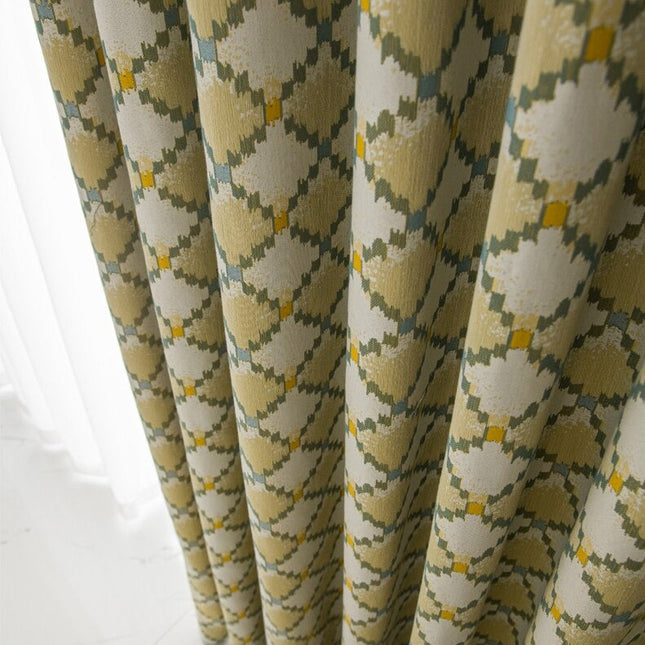 Cortina Estampada con Motivos Geométricos Nórdicos