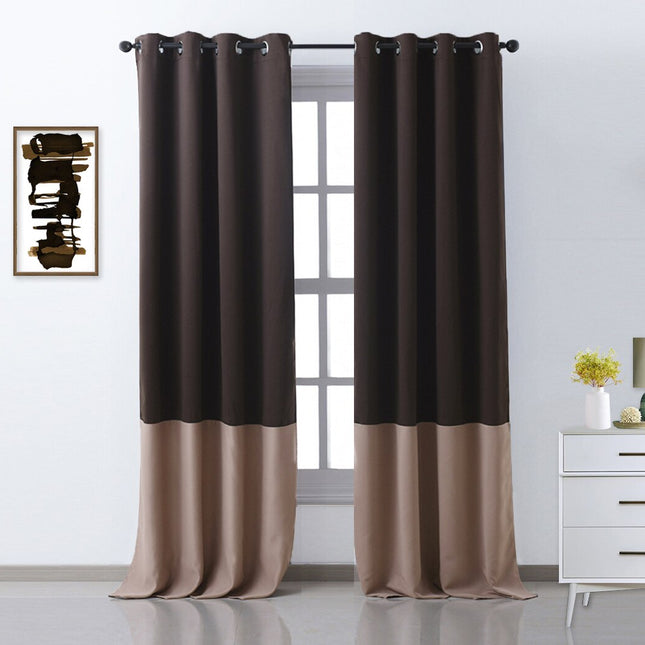 Cortina opaca bicolor para salón moderno