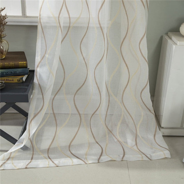 Visillo moderno con líneas onduladas