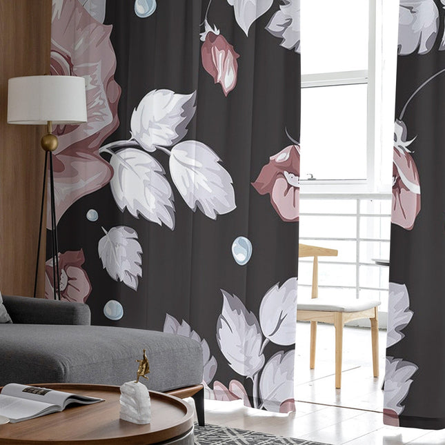 Visillo con estampado de rosas grandes