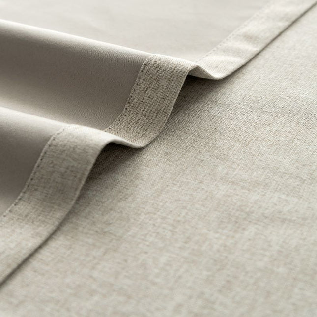 Cortina opaca beige con efecto lino