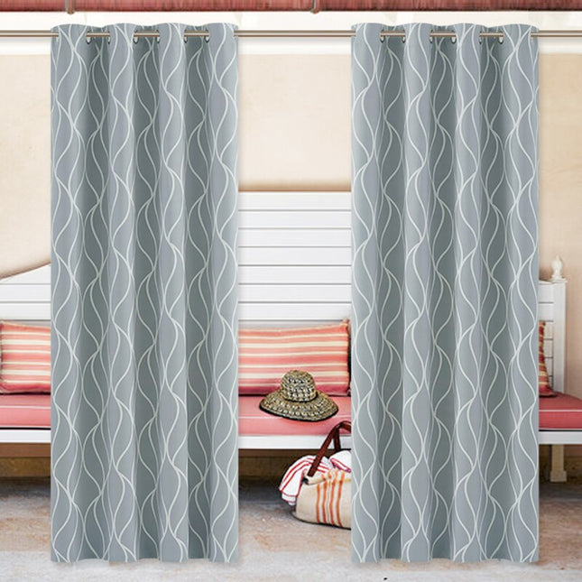 Cortina exterior con estampado de ondas