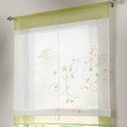 Visillo blanco bordado para ventana