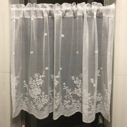 Visillo blanco con textura efecto jacquard