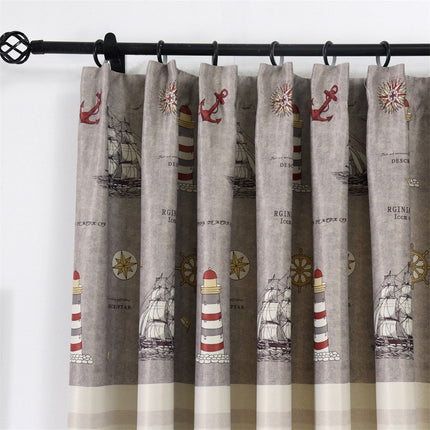 Cortina infantil con estampado marinero