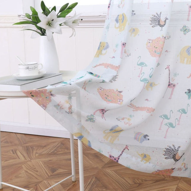 Visillo infantil con estampado de búhos