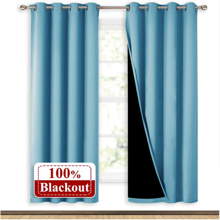 Cortina opaca térmica de color turquesa