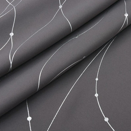 Cortina opaca gris con hilos plateados