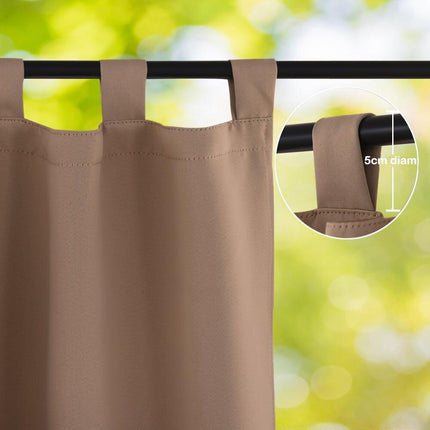 Cortina exterior para porche con ojales