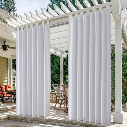 Cortina para pérgola exterior con trabillas