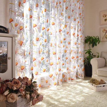 Visillo estampado con flores de margaritas