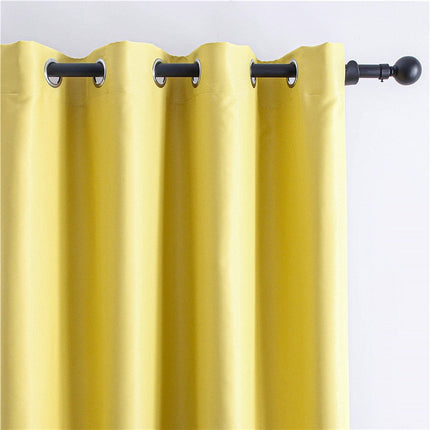 Cortina opaca térmica amarilla para habitación