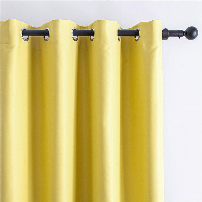 Cortina opaca térmica amarilla para habitación