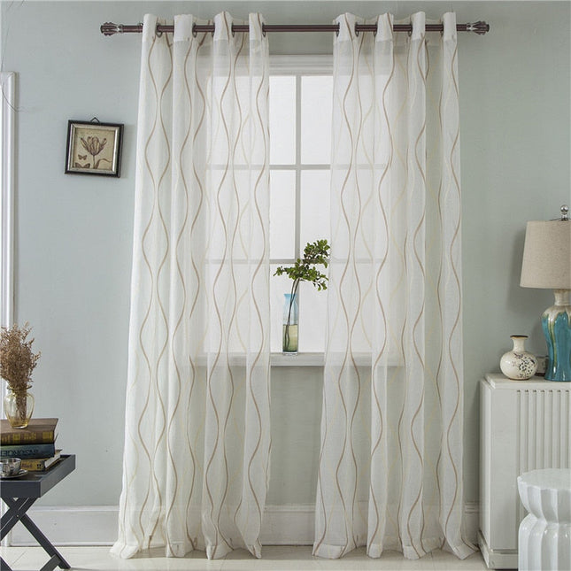 Visillo moderno con líneas onduladas