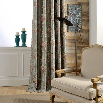 Cortina Opaca Jacquard Floral Clásica