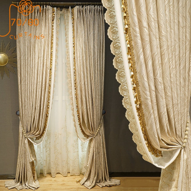 Cortina opaca de lujo para salón
