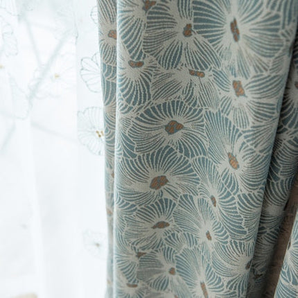 Cortina opaca con estampado de flores