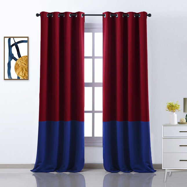 Cortina opaca bicolor para salón moderno