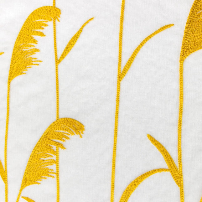 Visillo de lino bordado juncos amarillos