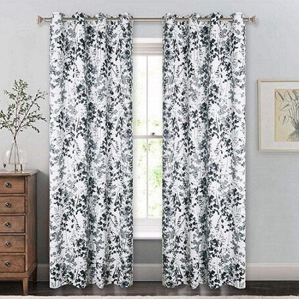 Cortina estampada con motivos vegetales