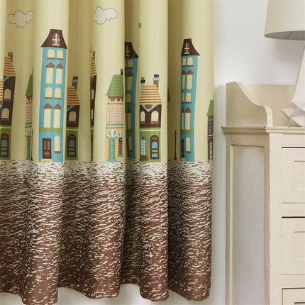 Cortina infantil con estampado de ciudad