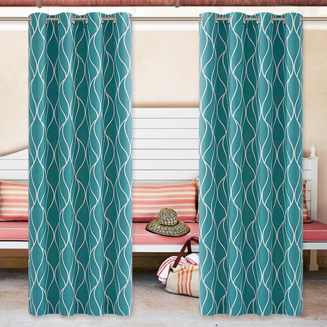 Cortina exterior con estampado de ondas