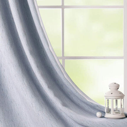 Cortina de tela efecto lino para salón