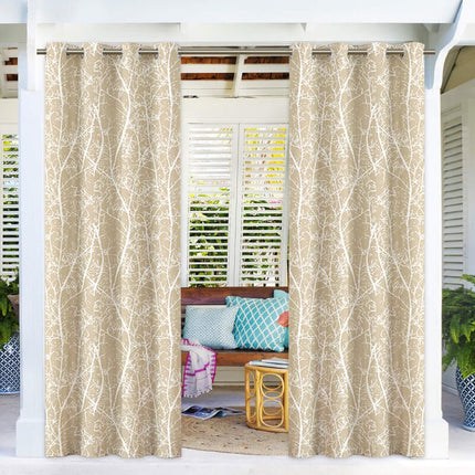 Cortina exterior con estampado de ramas