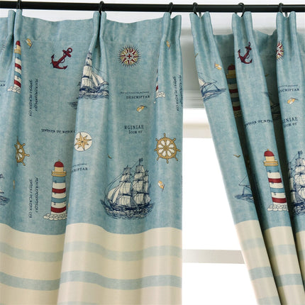 Cortina infantil con estampado marinero