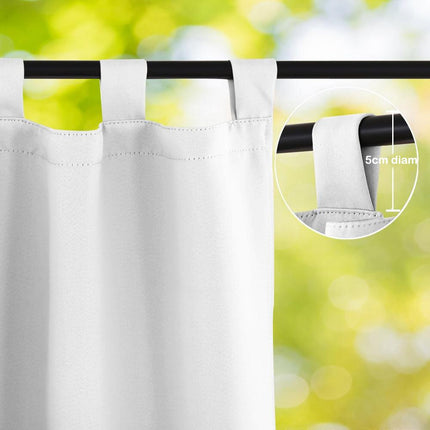 Cortina exterior para porche con ojales