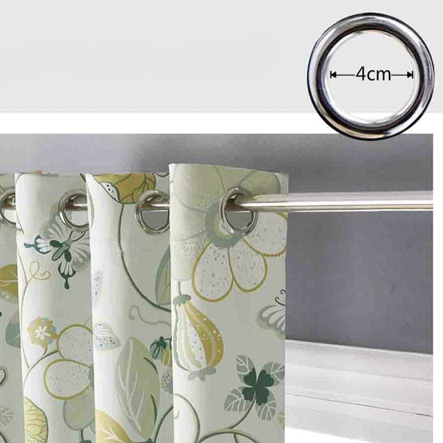 Cortina estampada con flores y mariposas