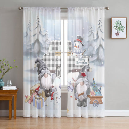 Visillo de Navidad con gnomos
